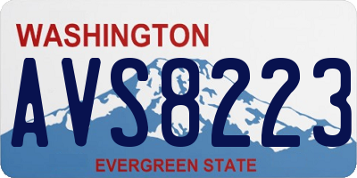 WA license plate AVS8223