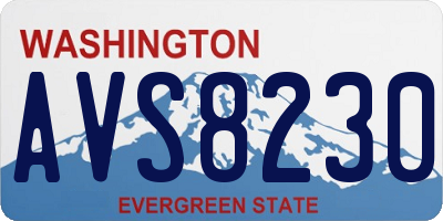 WA license plate AVS8230
