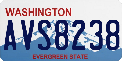 WA license plate AVS8238