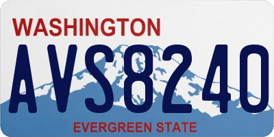 WA license plate AVS8240