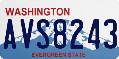 WA license plate AVS8243