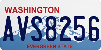 WA license plate AVS8256