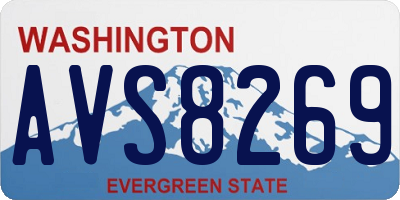WA license plate AVS8269