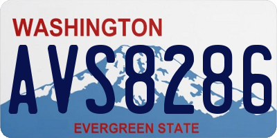 WA license plate AVS8286