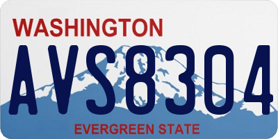 WA license plate AVS8304