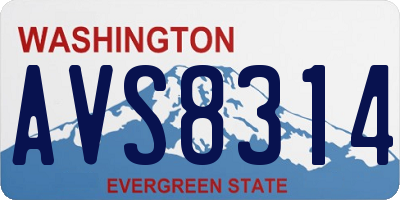 WA license plate AVS8314