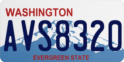 WA license plate AVS8320