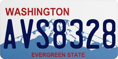 WA license plate AVS8328