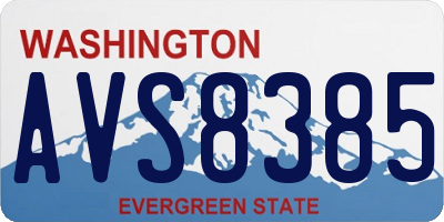 WA license plate AVS8385