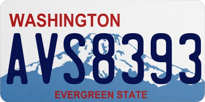 WA license plate AVS8393
