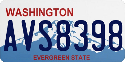 WA license plate AVS8398