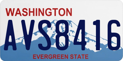 WA license plate AVS8416