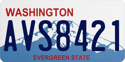 WA license plate AVS8421