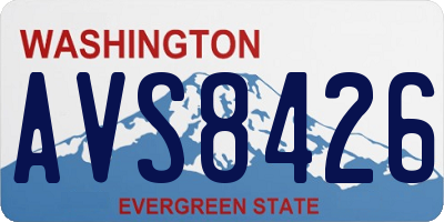 WA license plate AVS8426