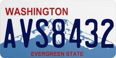 WA license plate AVS8432