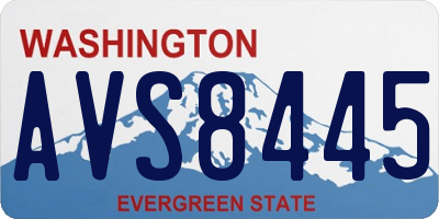 WA license plate AVS8445