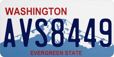 WA license plate AVS8449
