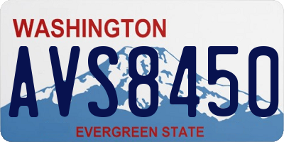WA license plate AVS8450