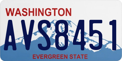 WA license plate AVS8451