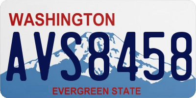 WA license plate AVS8458