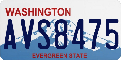 WA license plate AVS8475