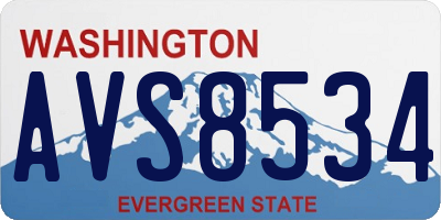 WA license plate AVS8534