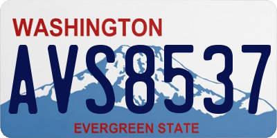 WA license plate AVS8537