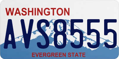 WA license plate AVS8555