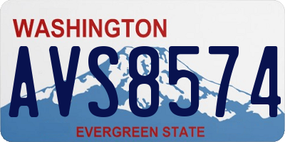 WA license plate AVS8574