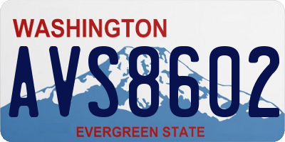 WA license plate AVS8602