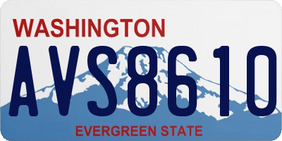WA license plate AVS8610