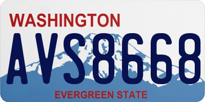 WA license plate AVS8668