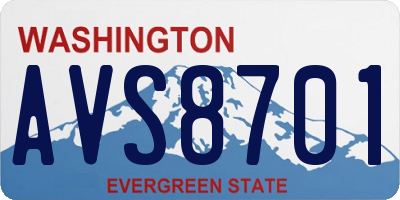 WA license plate AVS8701
