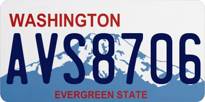 WA license plate AVS8706