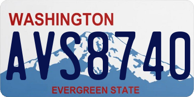 WA license plate AVS8740