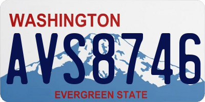 WA license plate AVS8746