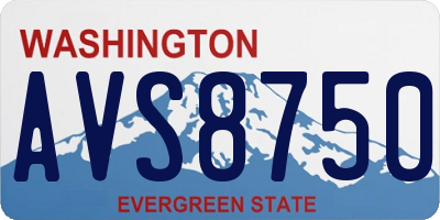 WA license plate AVS8750