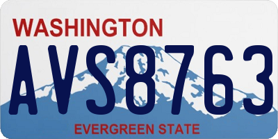 WA license plate AVS8763
