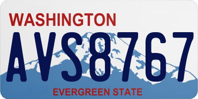 WA license plate AVS8767