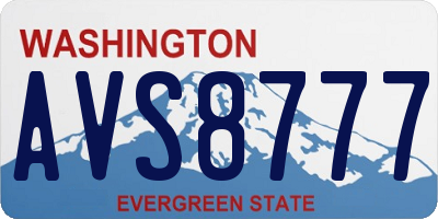 WA license plate AVS8777