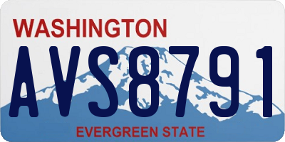WA license plate AVS8791
