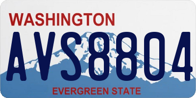 WA license plate AVS8804
