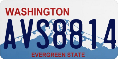 WA license plate AVS8814