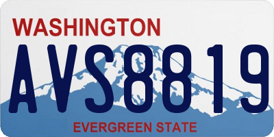 WA license plate AVS8819