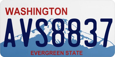 WA license plate AVS8837