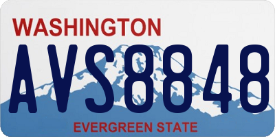 WA license plate AVS8848