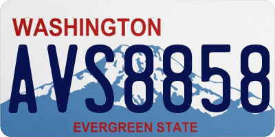 WA license plate AVS8858