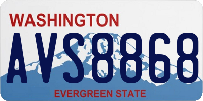 WA license plate AVS8868