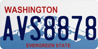 WA license plate AVS8878