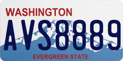 WA license plate AVS8889